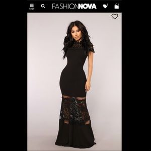 In a Flirtationship Fashion Nova Long black dress
